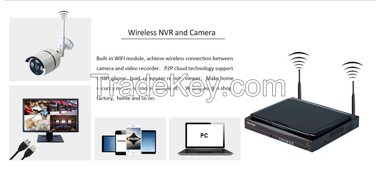 High quality wireless hidden camera cctv wifi nvr kit