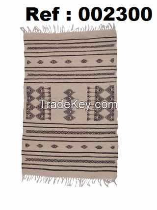 Bedside Kilim (Origin: Tunisia) 100% Wool (Ref # 002300)