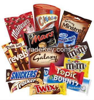 Snickers, Mars, Twix, Bounty, M&amp;M, Twix, Lion, Knopper Chocolate Bars