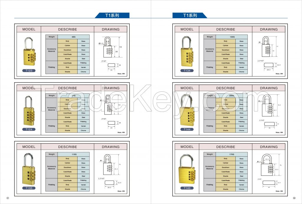 Combination brass padlock best quality by  Shandong Keep Intl Trading Co.Ltd