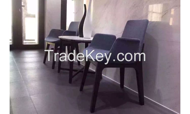 Poliform seam item dining room furniture solid ash wood chair real leather dining chair OEM factory