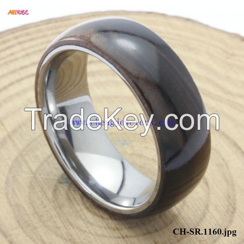 2017 HOT SELLING new product KOA WOOD INLAID TUNGSTEN RINGS