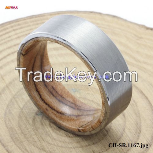 2017 HOT SELLING new product KOA WOOD INLAID TUNGSTEN RINGS