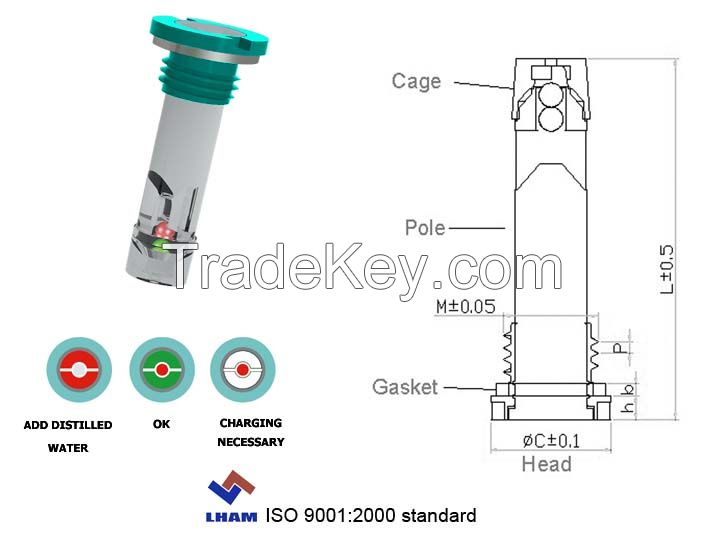 battery charge indicator for car battery with 2 balls A103