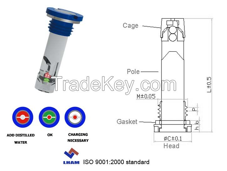 battery charge indicator for car battery with 2 balls A103