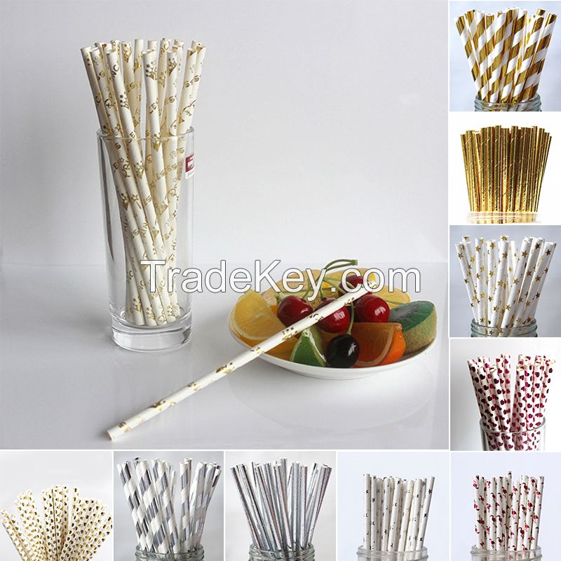 Decorative Paper Straws Summer Party Drinking Straws for Hawaiian Birthday Wedding Party Decoration