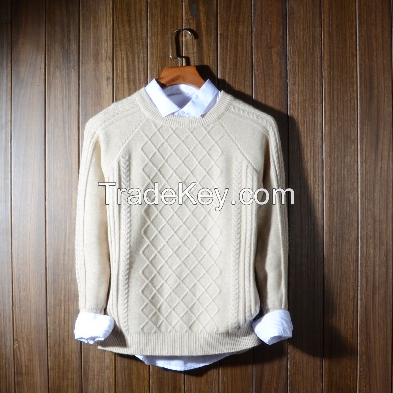 Men&#039;s 96% Lambswool 4% Nylon Knitted Pullover