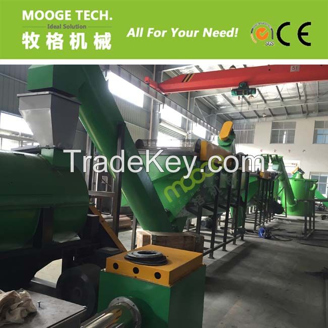 PET bottle crushing washing drying recycling line 