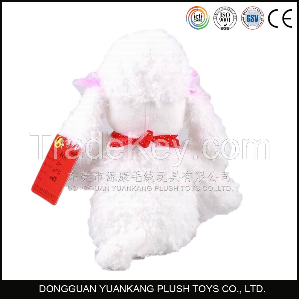 ASTM test standard high quality lifelike plush white lady's dog toy