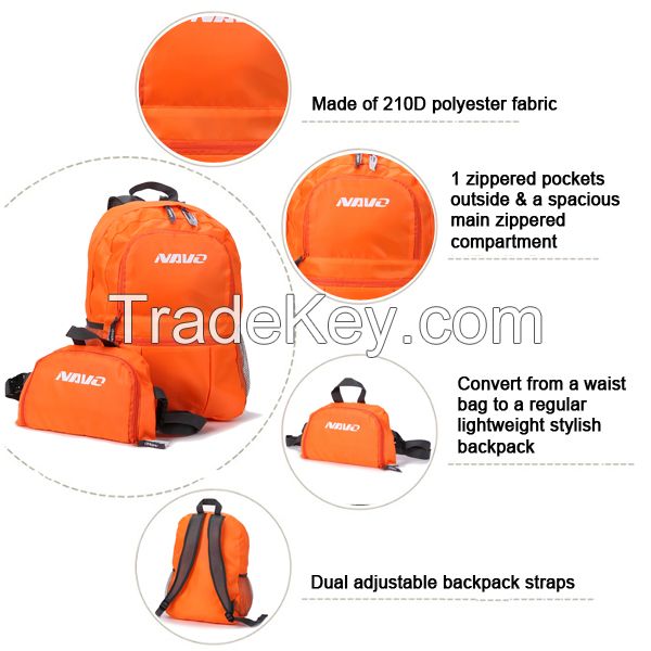 210D Polyester Lightweight Stylish Camping Backpack