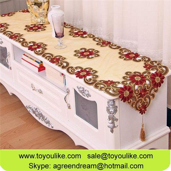 Handmade Cutout Double Embroidered Organdy Dining Tablecloth Set