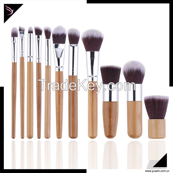 Custom Logo Wooden 11pcs Makeup Brush Set