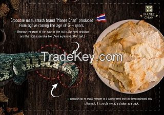 Crocodile Meat, pounded and dried, Maneechan Brand