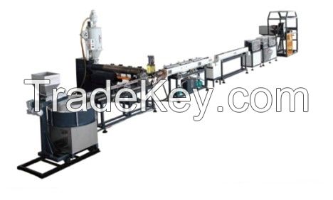   Steel wire reinforcing plastic pipe production line