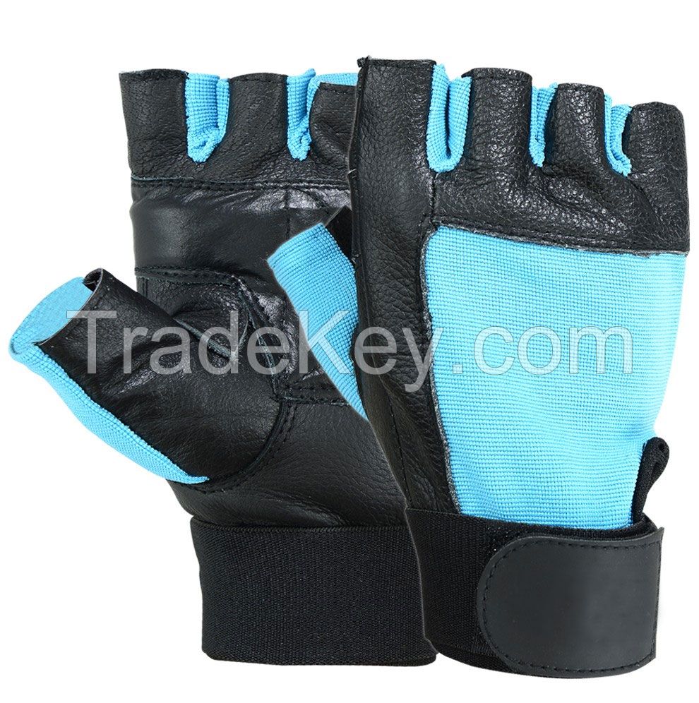 Customized Leather Weight lifting gloves/ strong grip