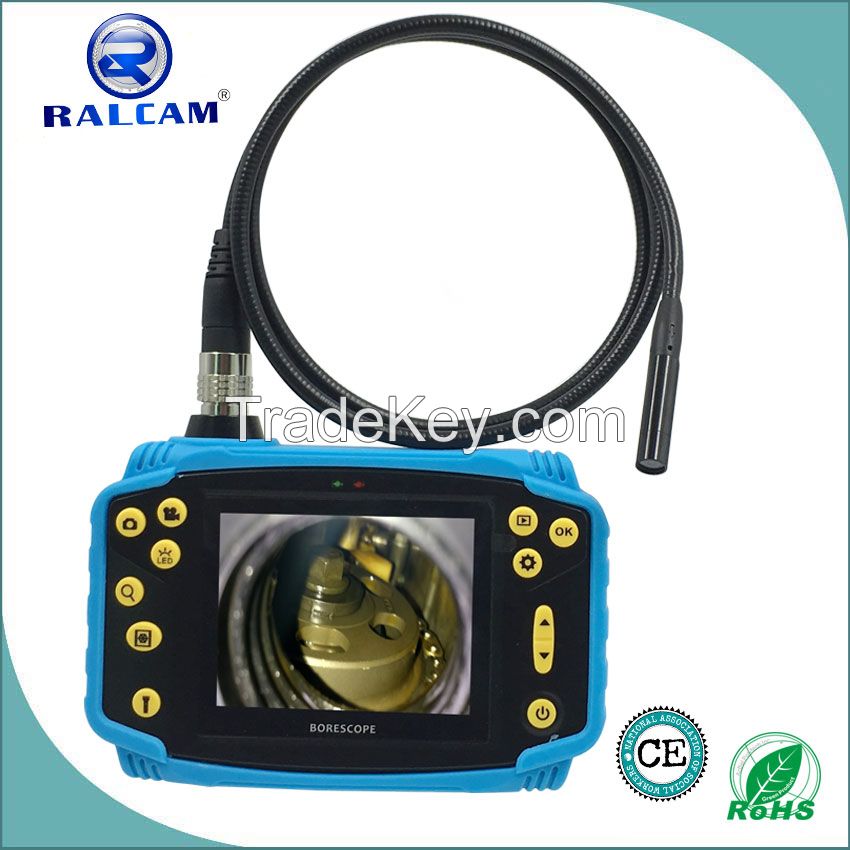 Flexible video borescope endoscope for sewer pipe inspection