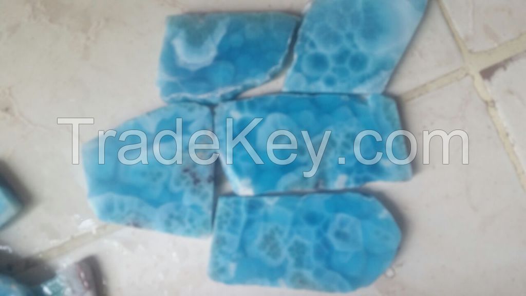 Larimar raw stones