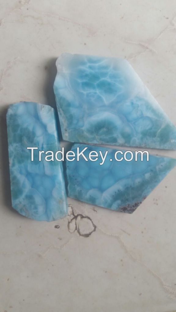 Larimar raw stones