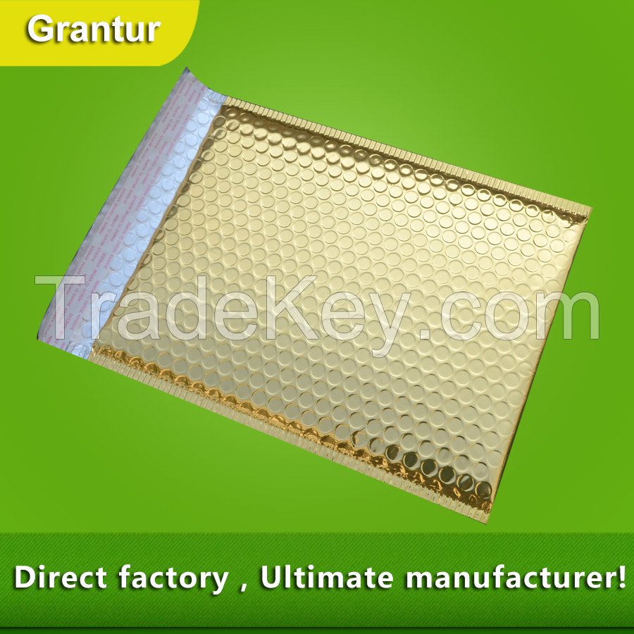 Glossy Gold Metallic bubble mailer custom shinny bubble mailer