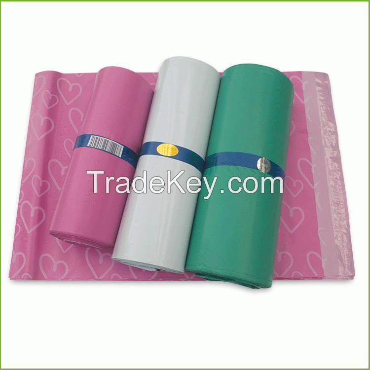 Custom printed solid poly mailer pink plastic mailing bags