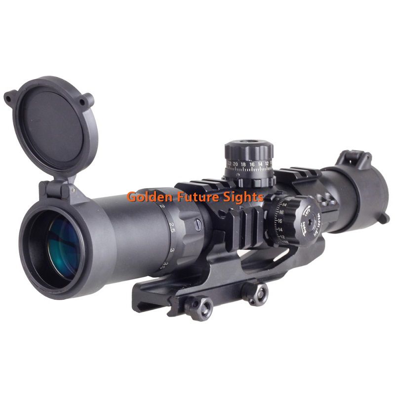 1.5-4x30 tri-color illuminated Reticle Hunting RifleScope with Horse Shoe Prism reticle