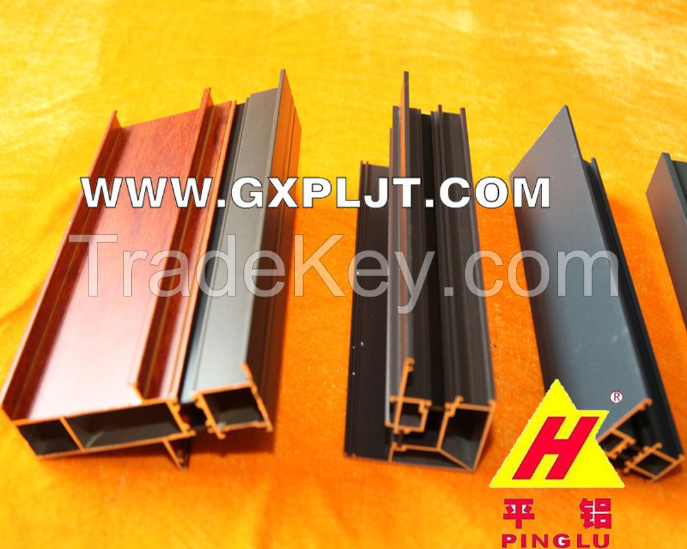 Low price supply wooden grain aluminium profiles