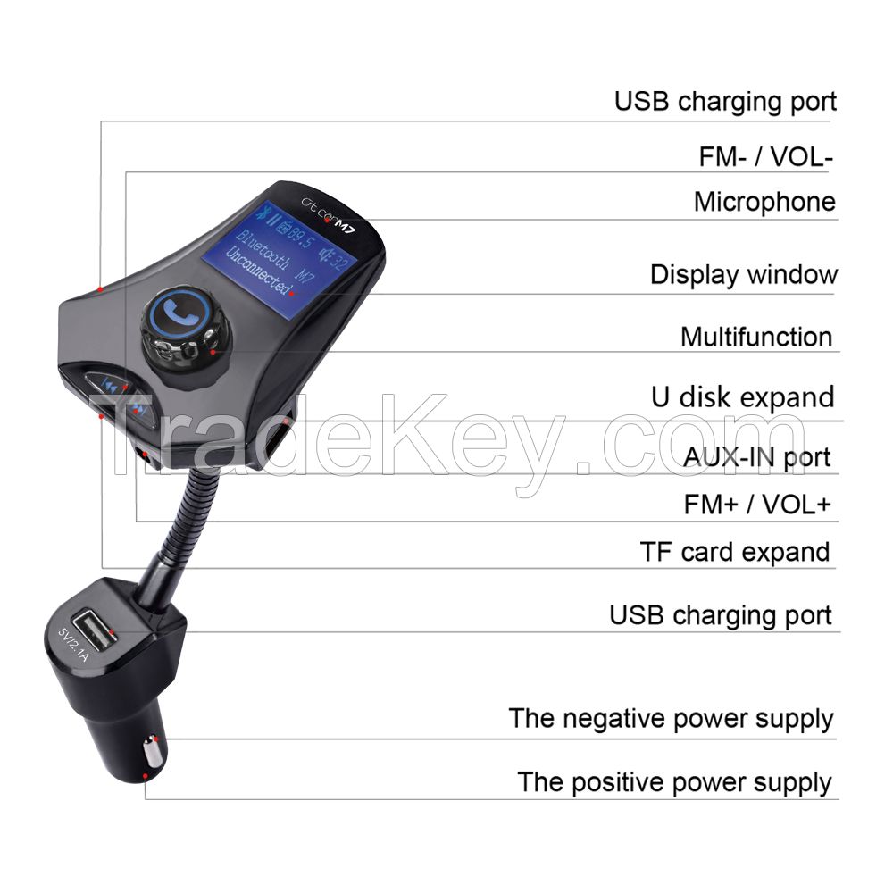 GXYKIT Car audio Bluetooth MP3 transmitter Car Charger M7 FM Transmitter