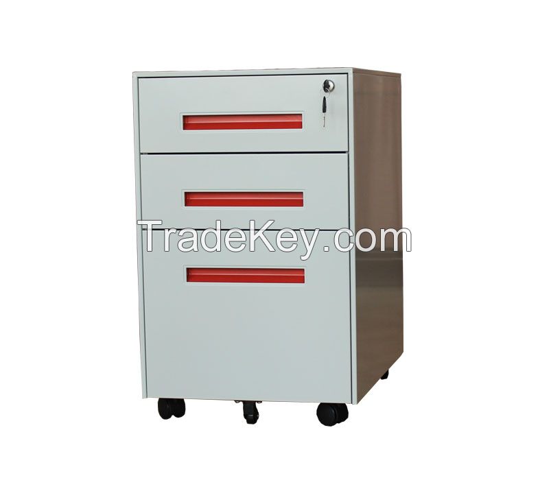 3 drawer steel mobile filing cabinet 