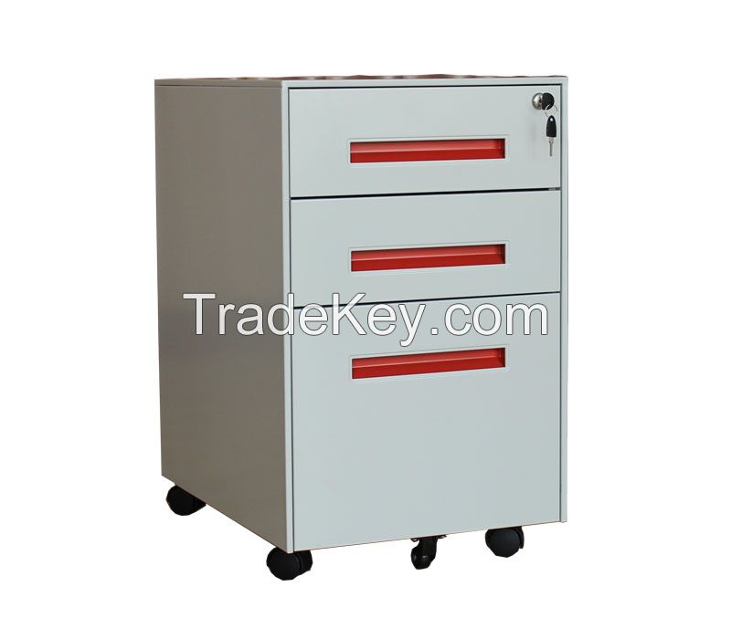 3 drawer steel mobile filing cabinet 