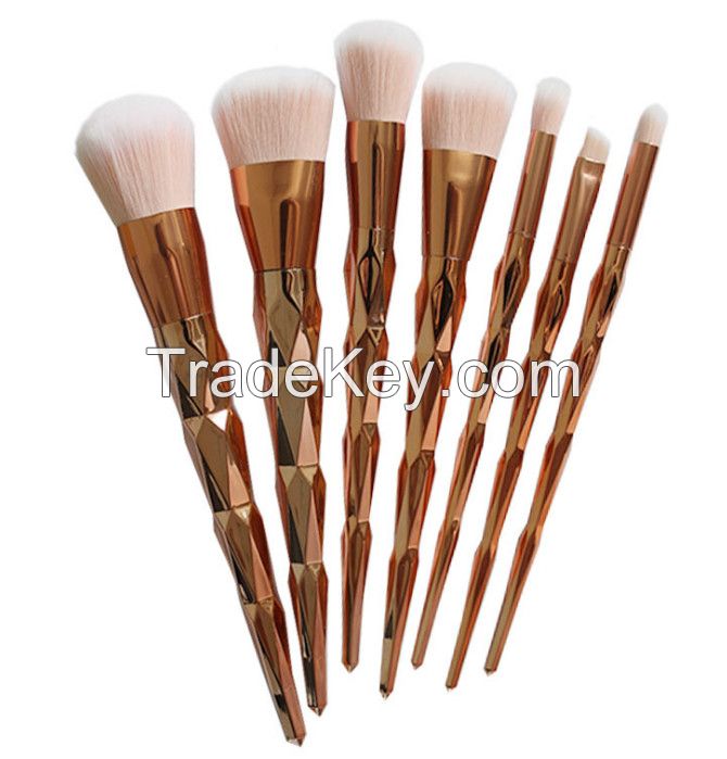 Professional 7PCS Color Mermaid Diamond makeup brushes Eyebrow Eyeliner Blush Blending Contour Foundation Cosmetic Makeup Brush Set DHl Ship