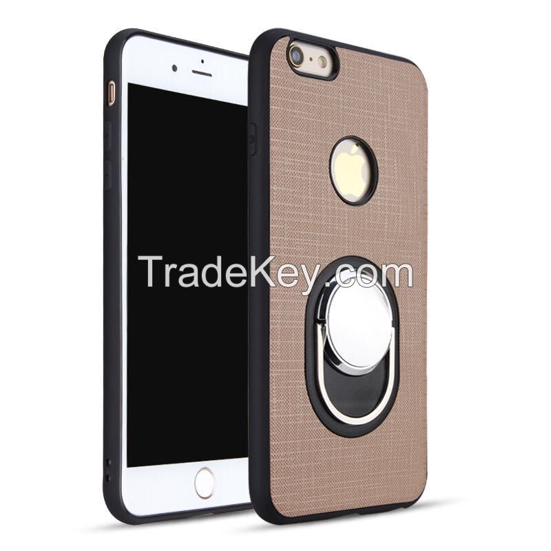 Two-in-one combo case for iPhone 8 with holder , leather on the back of phone case .