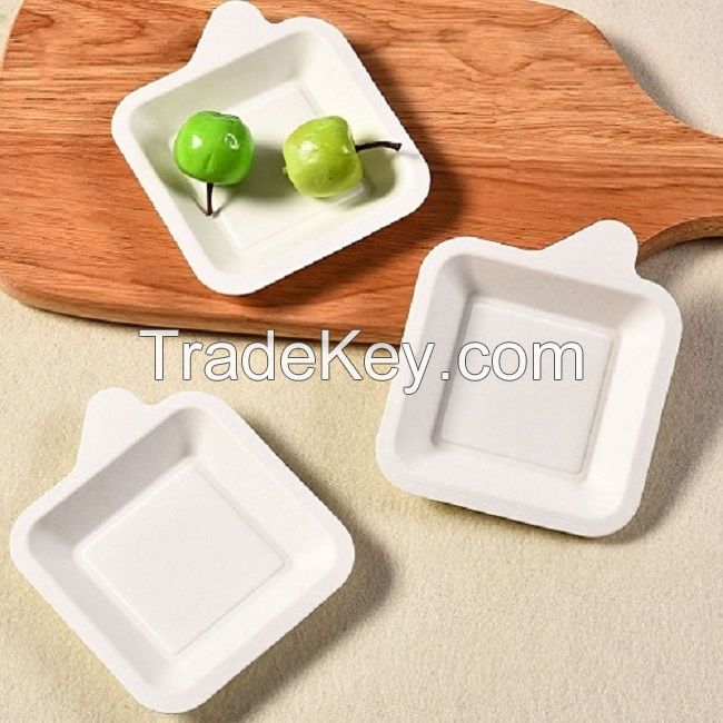 Compostable Sugarcane Bagasse Pulp Disposable Plate Dishes Biodegradable Food Container Tableware