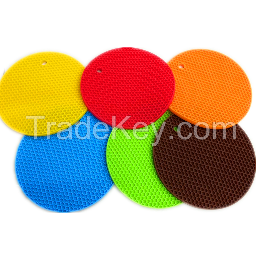 Non-stick heat resistant kitchen honeycomb drying silicone mat