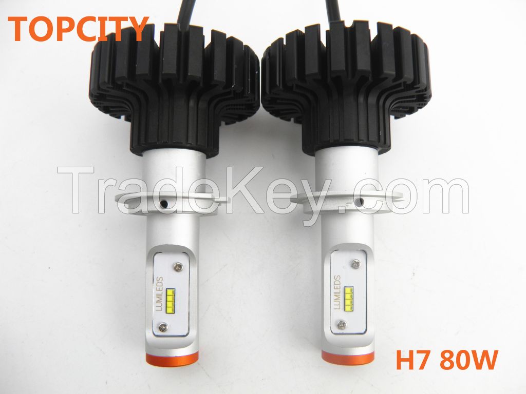 Led headlight kit competitive price H7 80W led headlight bulbs