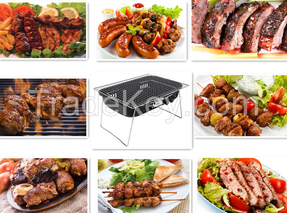 Folding charcoal mini bbq grill