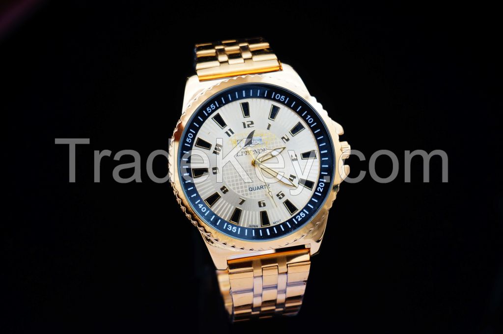 Gold watch, High Quality Brand Design Lowest Price Fashion From China supplier Wristwatch