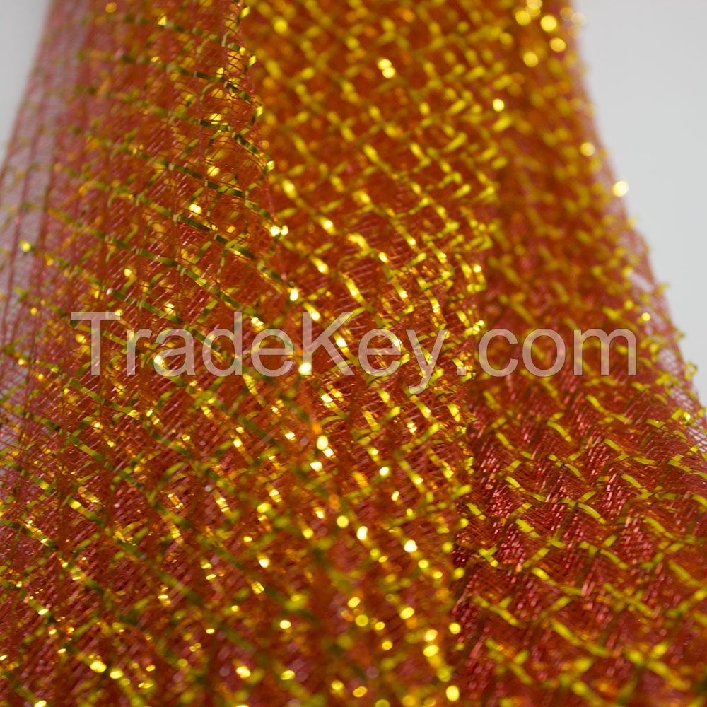 Gold metal thread contrast polyester horsehair braid crinoline