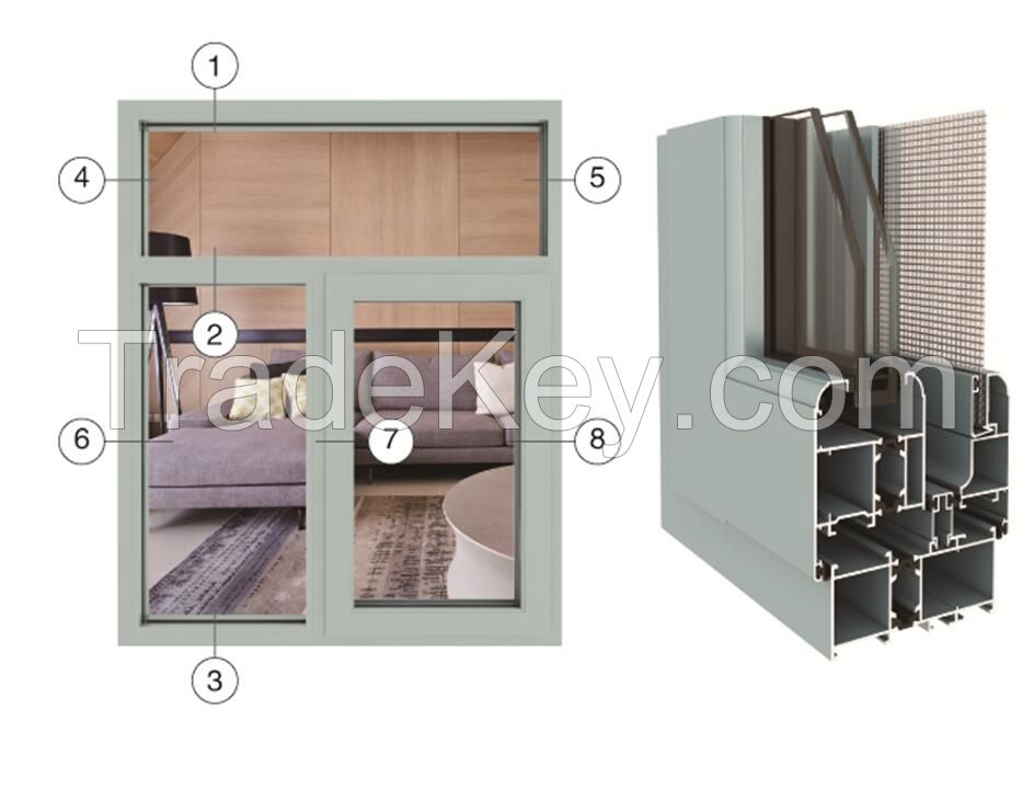 D50-series broken bridge insulated casement window series