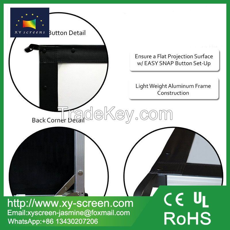 XY screen new design customized self-adhesive front and rear fast fold projection screen