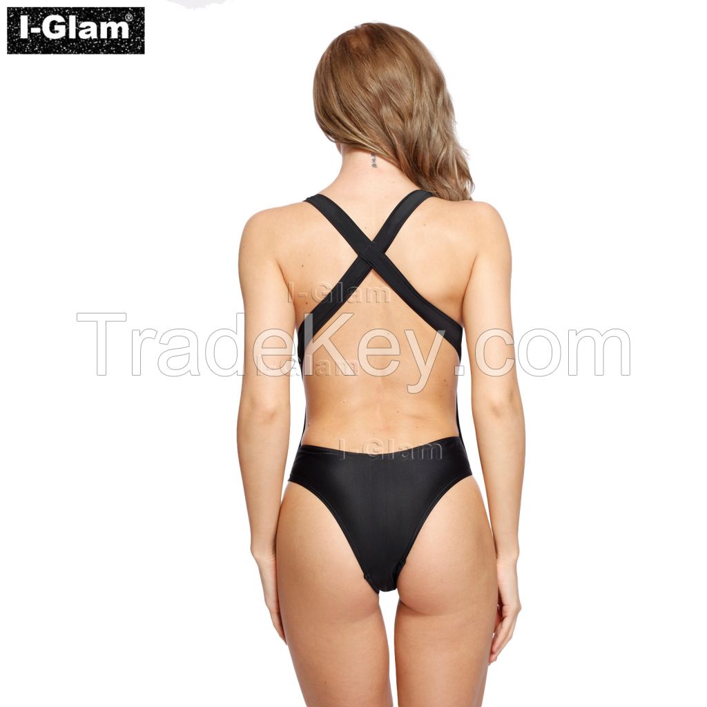 I-Glam One-piece Sexy Black Bikini Swimwear