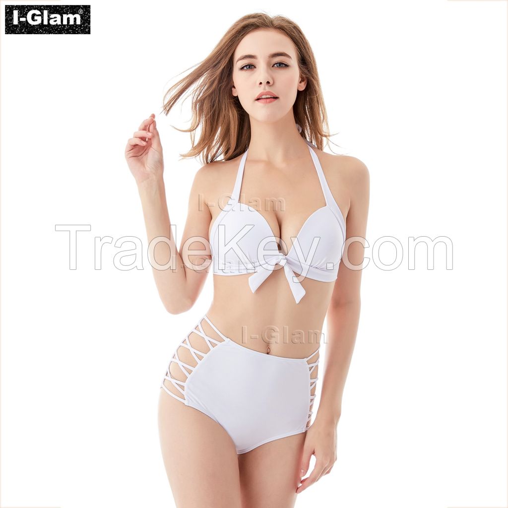 I-Glam White High Waist Sexy Bikini Swimwear