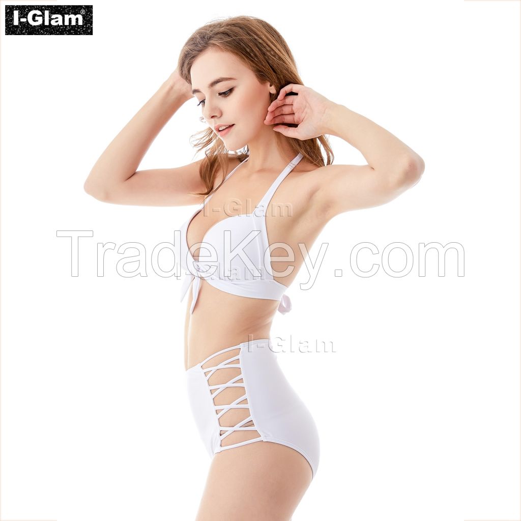 I-Glam White High Waist Sexy Bikini Swimwear