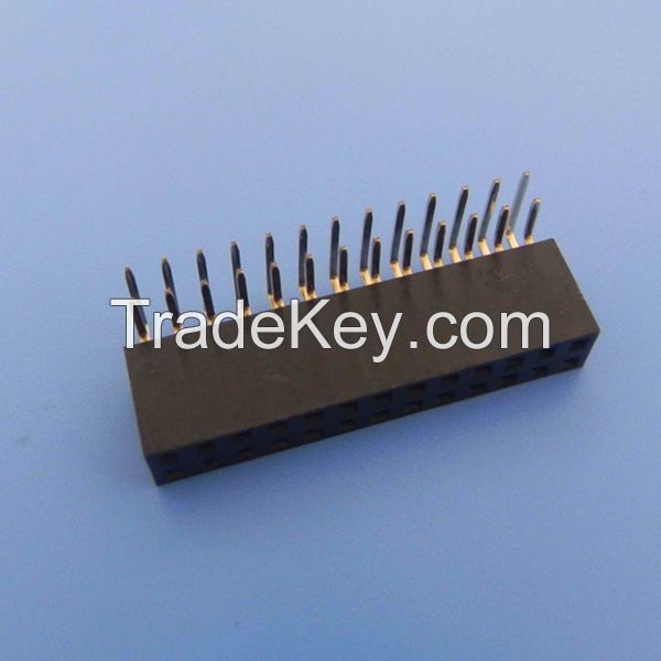 Female header pin connector with 1mm 1.27mm 2mm 2.54mm pitch single double row straight right angle smt 2-80 pins