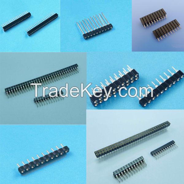 IC socket sip socket male header connector, single or double row,1.27/1.778/2/2.54/5.08mm pitch