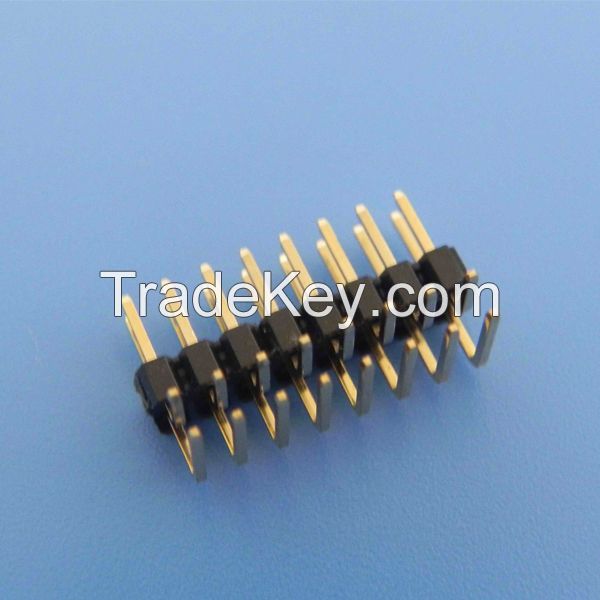 Pin headers male connector with 1mm 1.27mm 2mm 2.54mm pitch single row or dual row straight right angle smt type pins