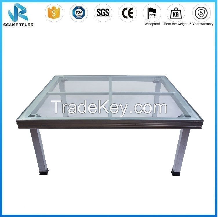 Aluminum Alloy Assembly Acrylic Portable Stage For Concert Birthday DJ Party