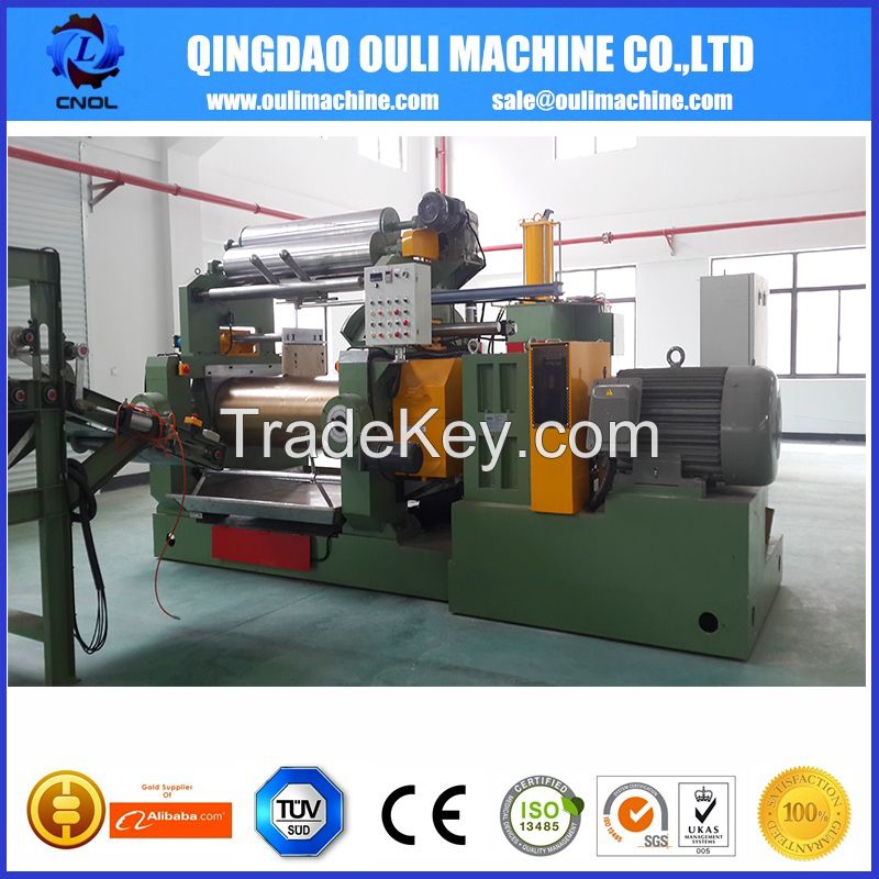 18 INCH TWO ROLL RUBBER OPEN MIXING MILL MACHINE WITH STOCK BLENDER