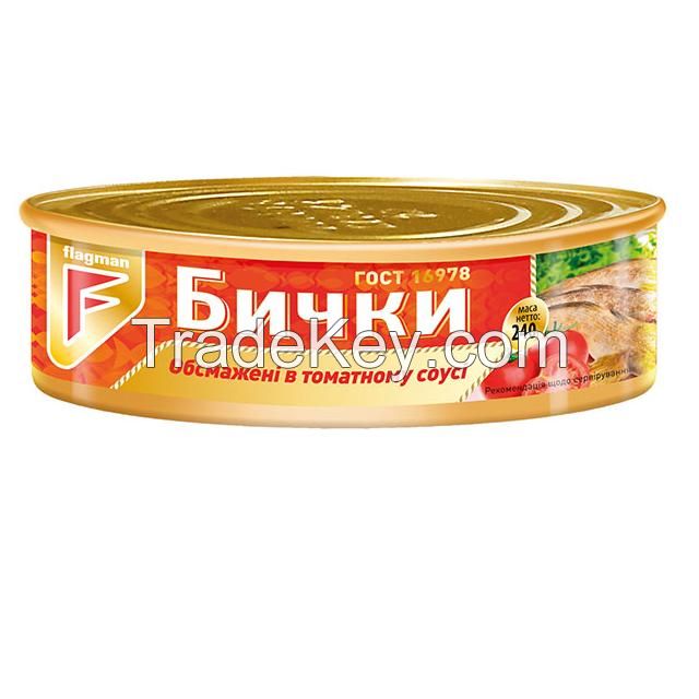 Canned seafood in tomato sauce