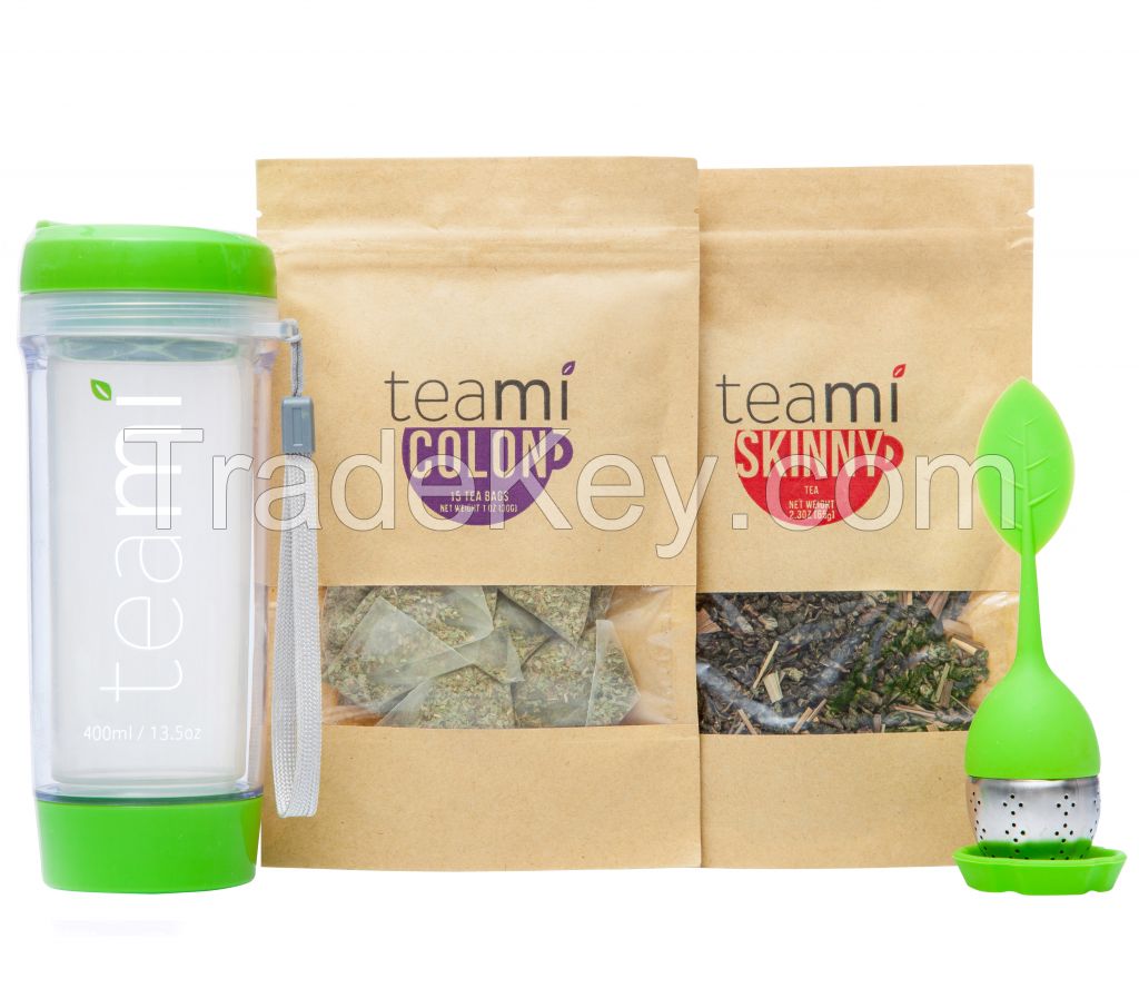 30 Day Detox Tea Kit for Teatox &amp;amp; Weight Loss to get that Skinny Tummy by Teami Blends | Our Best Colon Cleanse Blend to Raise Energy, Boost Metabolism, Reduce Bloating! (Green Tumbler &amp;amp; Infuser)