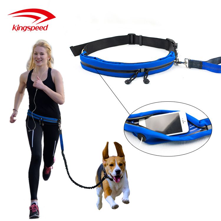 Multifunctional Pet Dog WalkingJogging Hiking Running Waist Pouch Belt with Bungee Hands Free Dog Leash